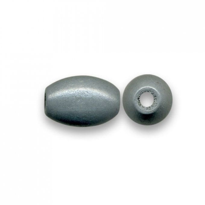 Perle ovale en bois 25x16mm couleur souris