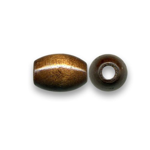 Perle ovale en bois 16x10mm couleur teinté bois