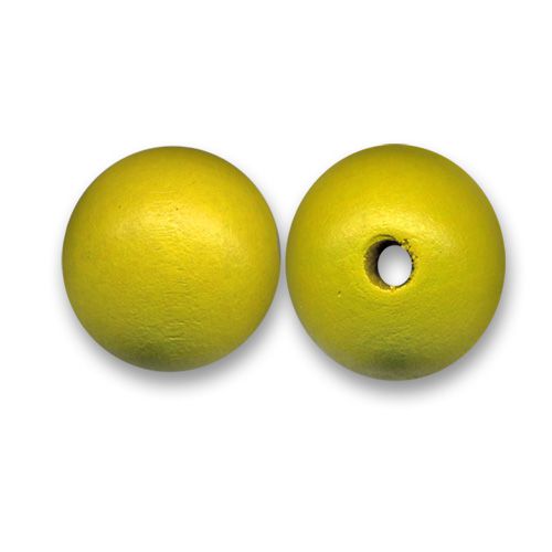 Perle ronde en bois Ø 16mm jaune