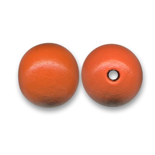 Perle ronde en bois Ø 16mm orange