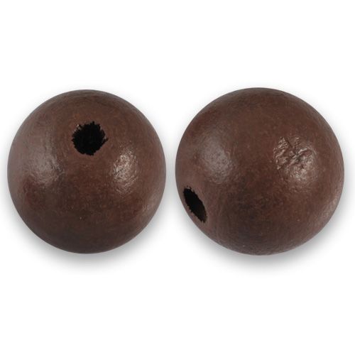 Perle ronde en bois   Ø 20mm couleur chocolat