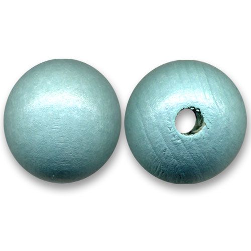 Perle ronde en bois   Ø 20mm couleur lagon