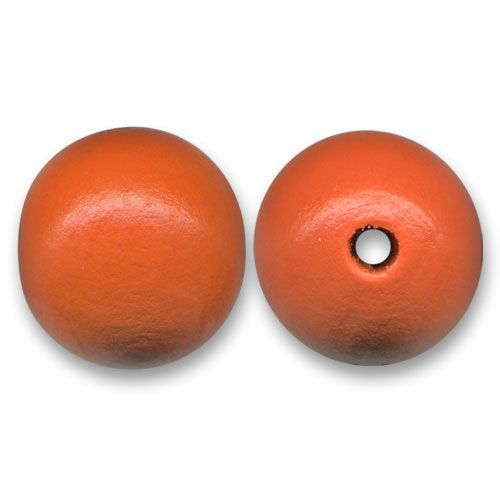 Perle ronde en bois   Ø 20mm couleur orange