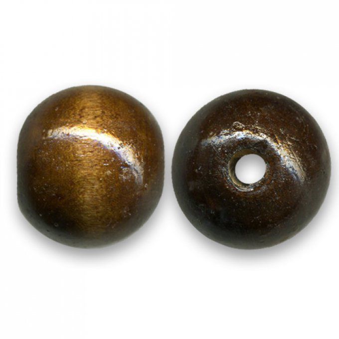 Perle ronde en bois   Ø 20mm couleur teintée