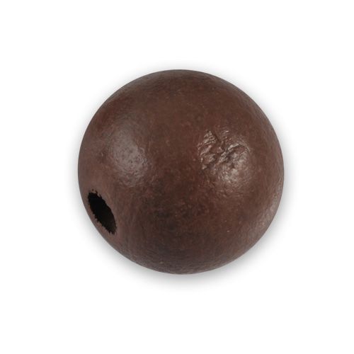 Perle ronde en bois Ø 25mm couleur chocolat