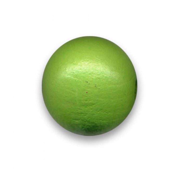 Perle ronde en bois Ø 25mm couleur pomme verte