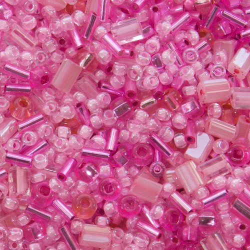 Seed Bead Mixes mélange Pink  (x20g)