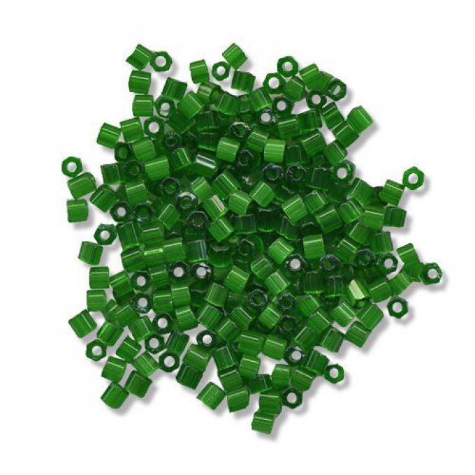 Bugle trou rond 1'' satiné vert  (20g) 