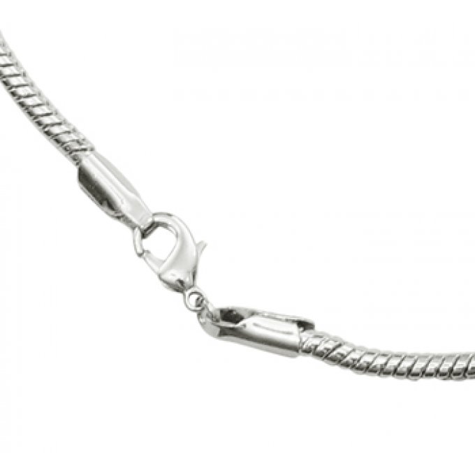 Collier laiton type Pandora Ø 45cm x 3mm argenté