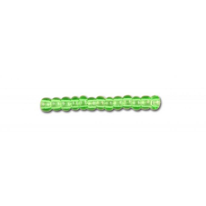 Rocaille en verre de Bohème  5.6mm  3/0  transparent green  (x20g)   