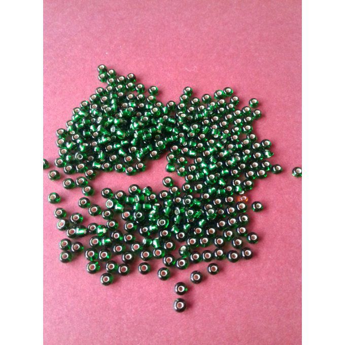 Rocaille Preciosa  8/0  Silver lined emerald  (x20g)