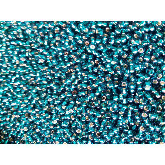Rocaille Preciosa  8/0  Silver lined turquoise  (x20g)