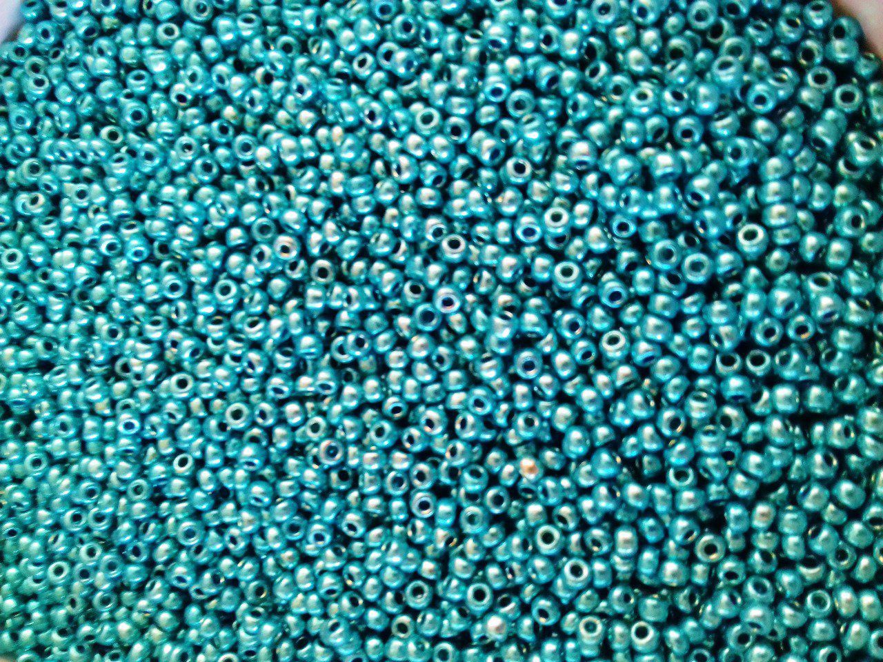 Rocaille Preciosa  8/0  Terra metallic turquoise (x20g)