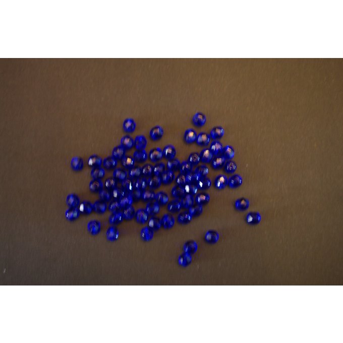 Preciosa 25 perles facettées 6mm  Cobalt blue