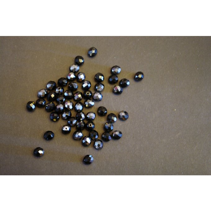 Preciosa 20 perles facettées   8mm   Jet black