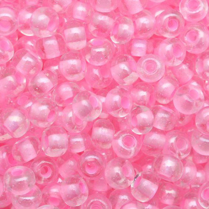 Rocaille Preciosa  11/0  Pink lined crystal  (x20g)