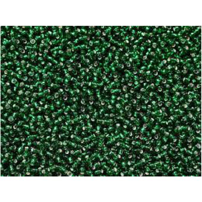 Rocaille Preciosa  11/0  Transparent Silver lined Emerald (x20g)