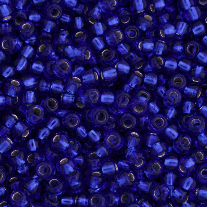Rocaille Preciosa  11/0  Transparent Silver lined sapphire (x20g)