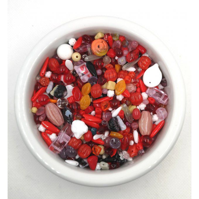 Mélange de perles de verre de Bohème Red fruit seasons (x50g)