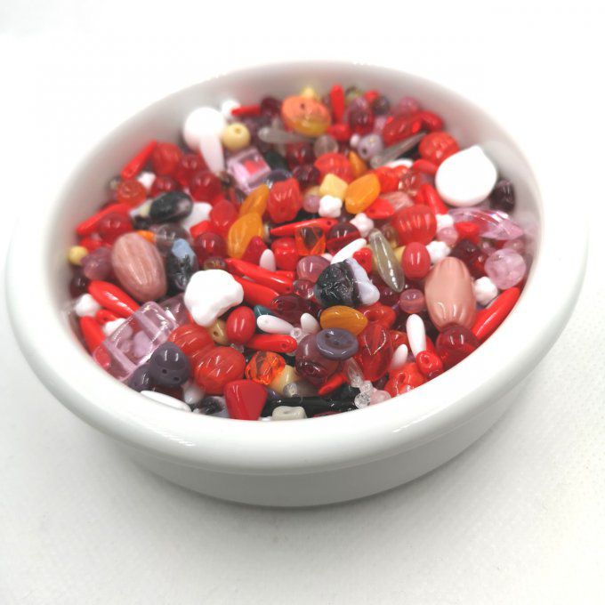 Mélange de perles de verre de Bohème Red fruit seasons (x50g)