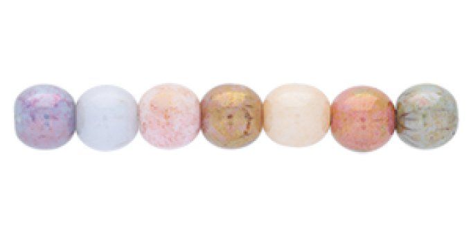 Round beads mix 6mm opaque luster  en verre de Bohème(x50)