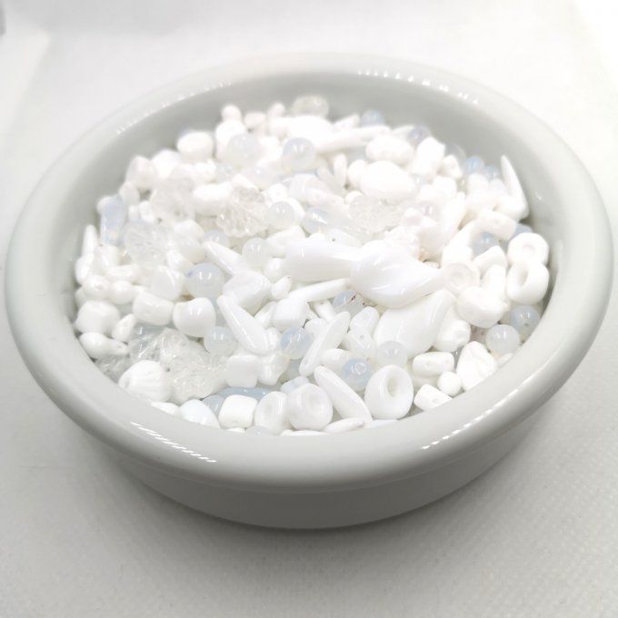 Mélange de perles de verre de Bohème Snowflakes (x50g)  