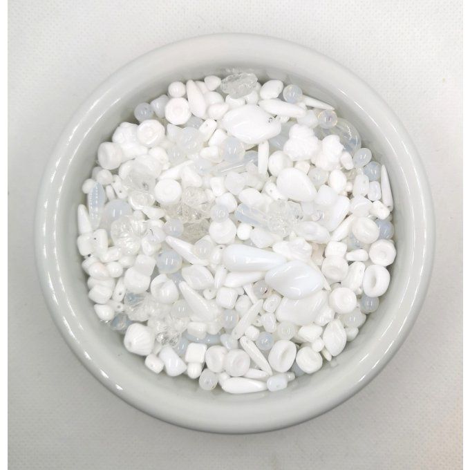 Mélange de perles de verre de Bohème Snowflakes (x50g)  