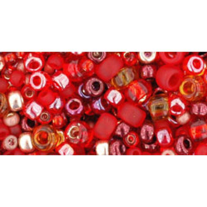 Toho rocailles mélange de formes et de couleurs : Momiji-Red Mix (x20g)