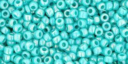 Rocaille  Toho taille 11/0  opaque rainbow turquoise (x10g) 