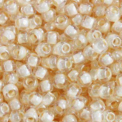 Rocaille  Toho taille 11/0 inside-color crystal/lt jonquil-lined (x10g)