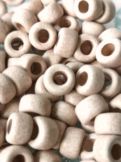  Perles en forme de tube en céramique   8.5x5.5mm  couleur Wooden grey (x10)