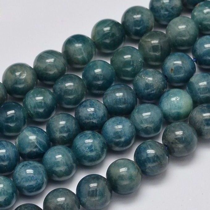 Perle ronde en apatite bleue naturelle 8mm (grade AB)